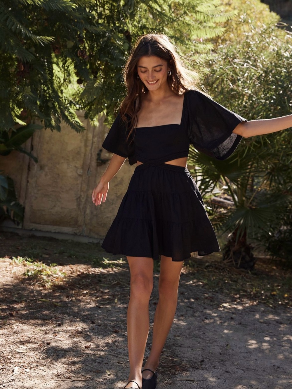 Free people cross of sunlight mini dress